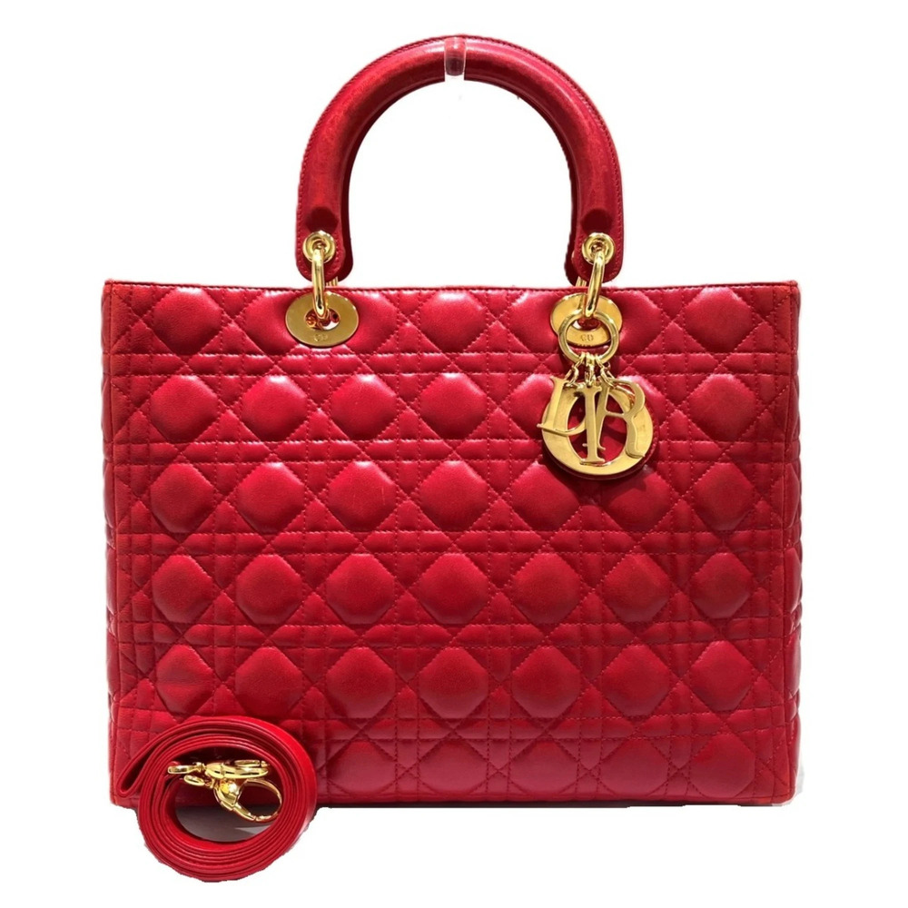 Christian Dior Large Cannage Handbag, Lady Leather Handbag
